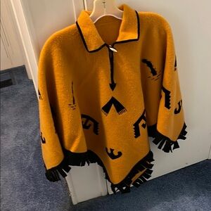 Bold Yellow and Black Patterned Cape